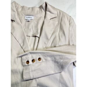 Evereve Linen Blend Blazer with Button Detail, Light Ecru, Women's Size Medium